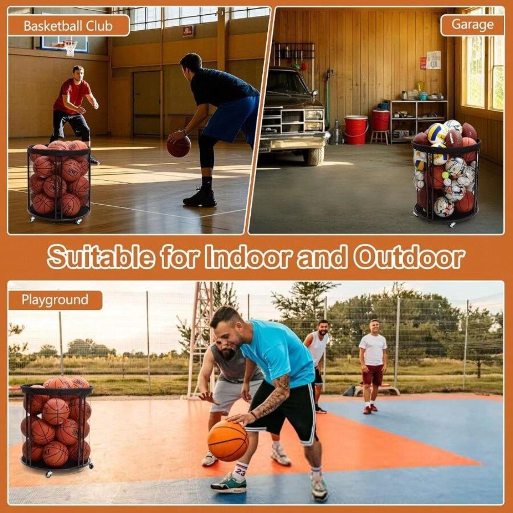 Heavy Duty Ball Storage Bin Ca - Sports Equipment Cart ulasan dan harga