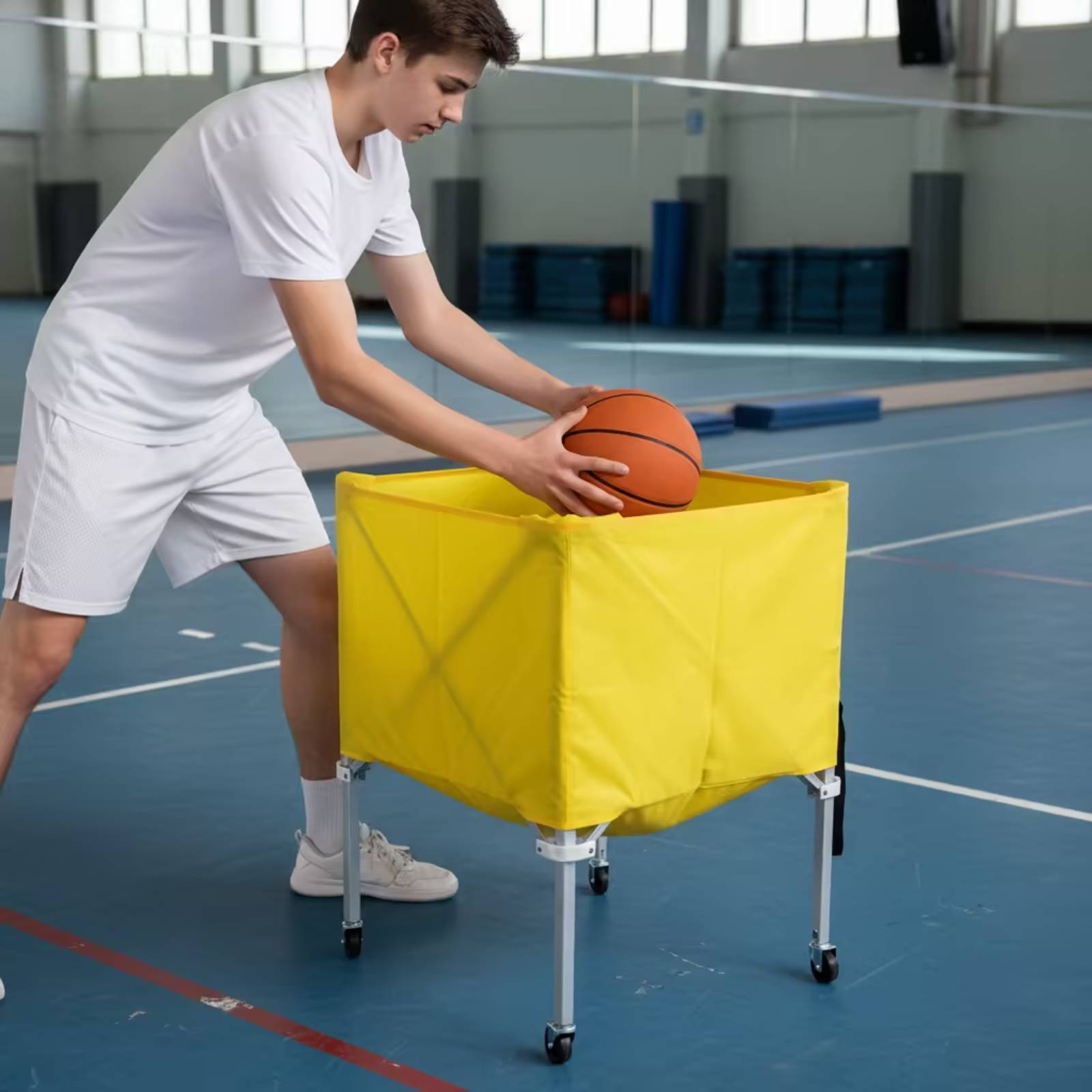 Collapsible Ball Cart Four-Whe - Sports Equipment Cart ulasan dan harga