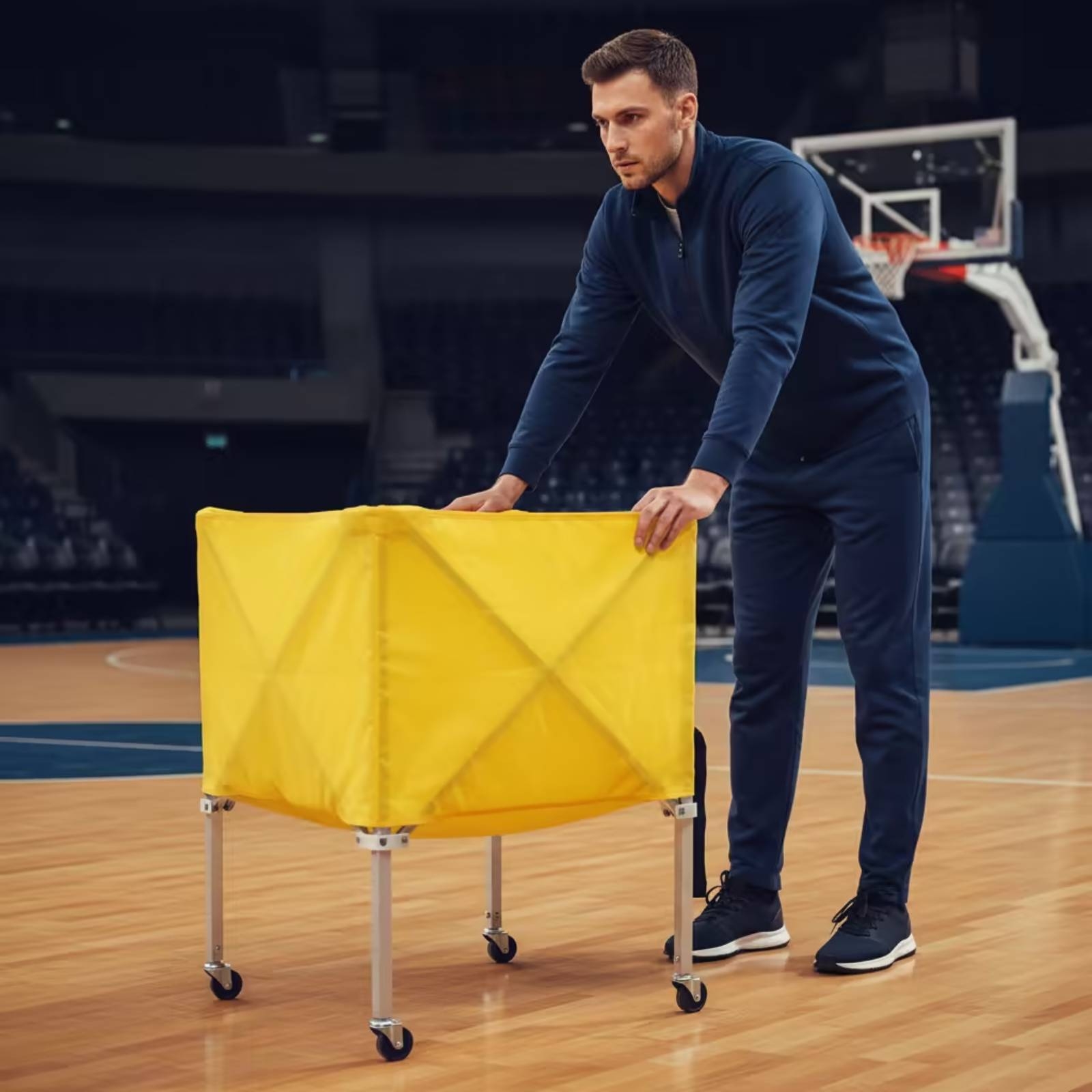 Collapsible Ball Cart Four-Whe - Sports Equipment Cart ulasan dan harga